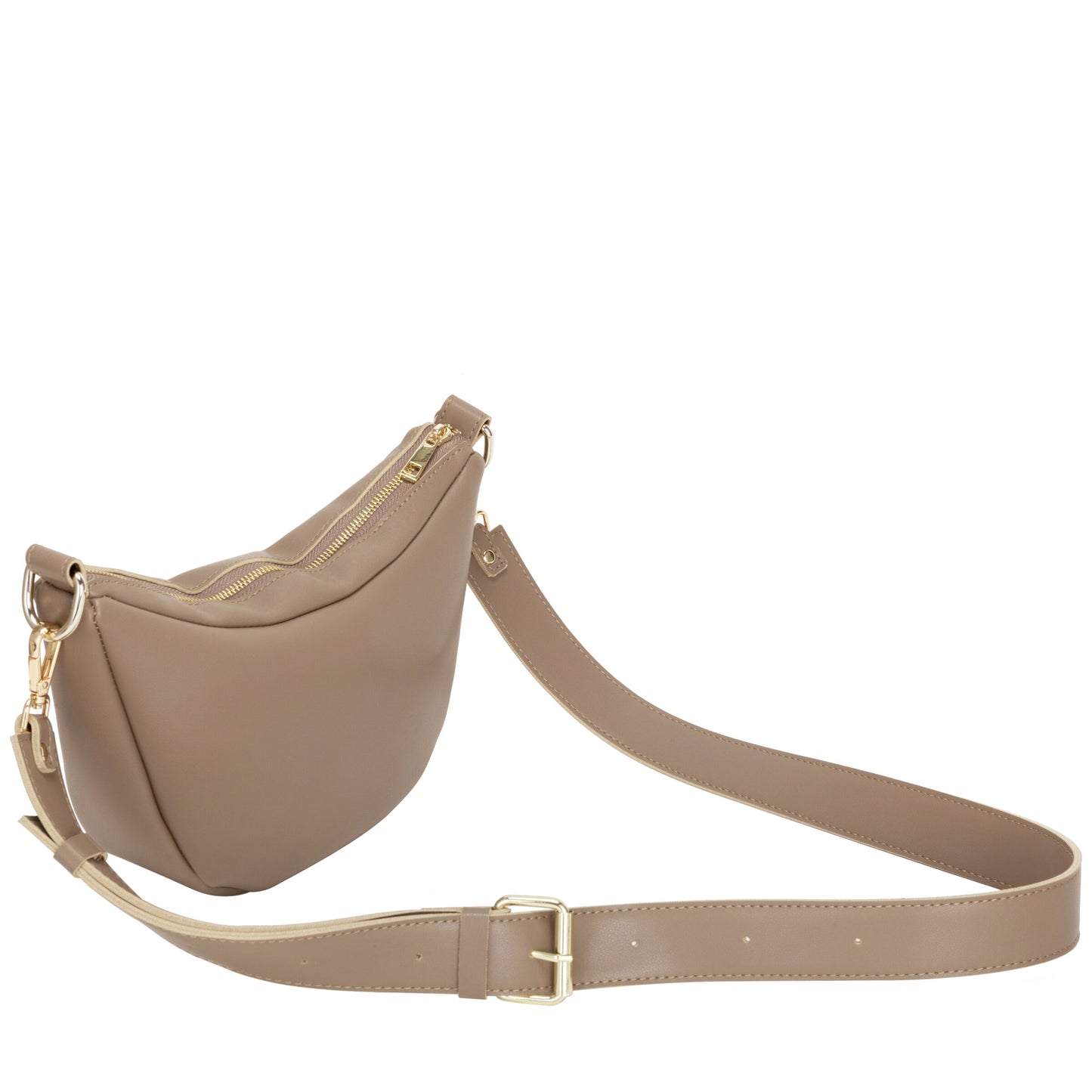 Single Strap Large Slouch Shoulder Bag - Taupe