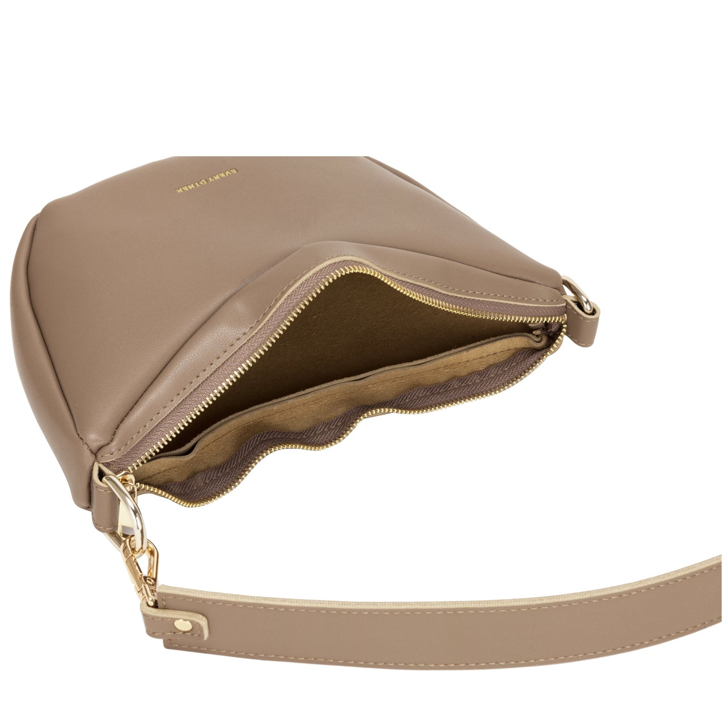 Single Strap Large Slouch Shoulder Bag - Taupe