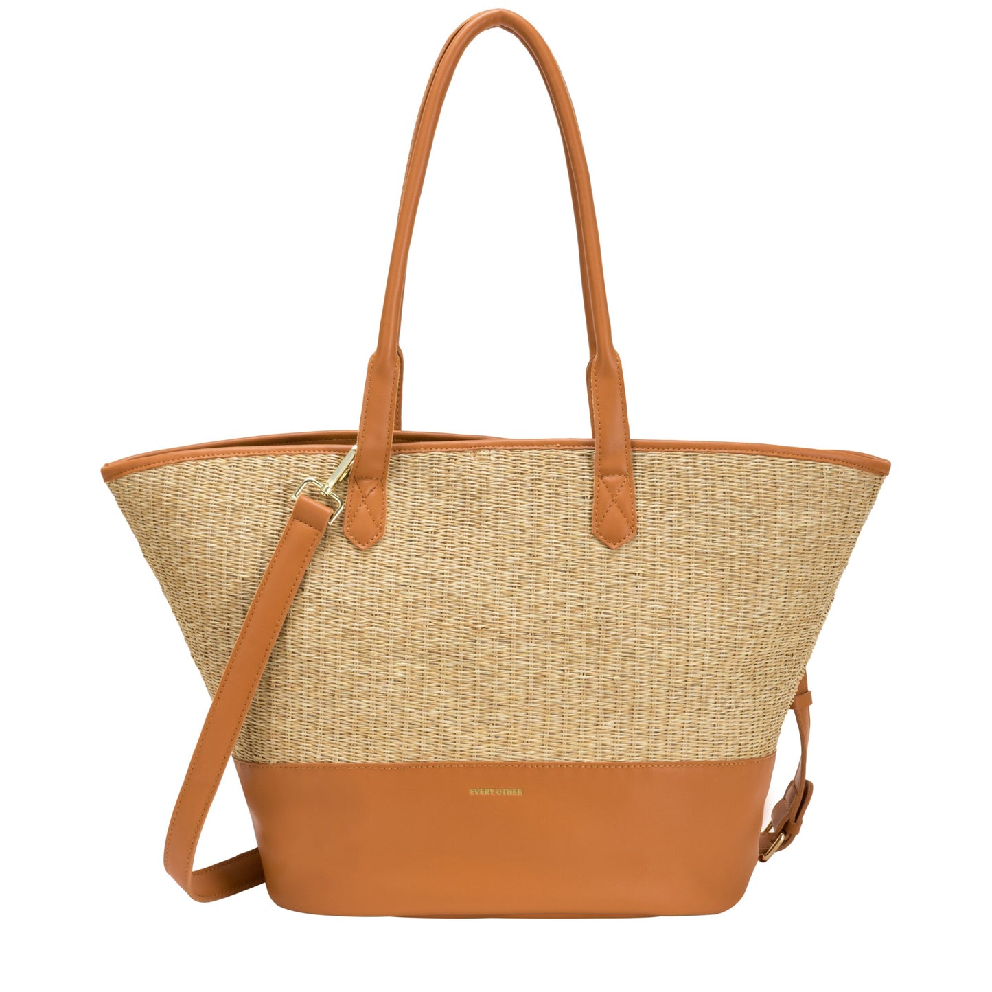 Twin Strap Large Shoulder Bag - Tan