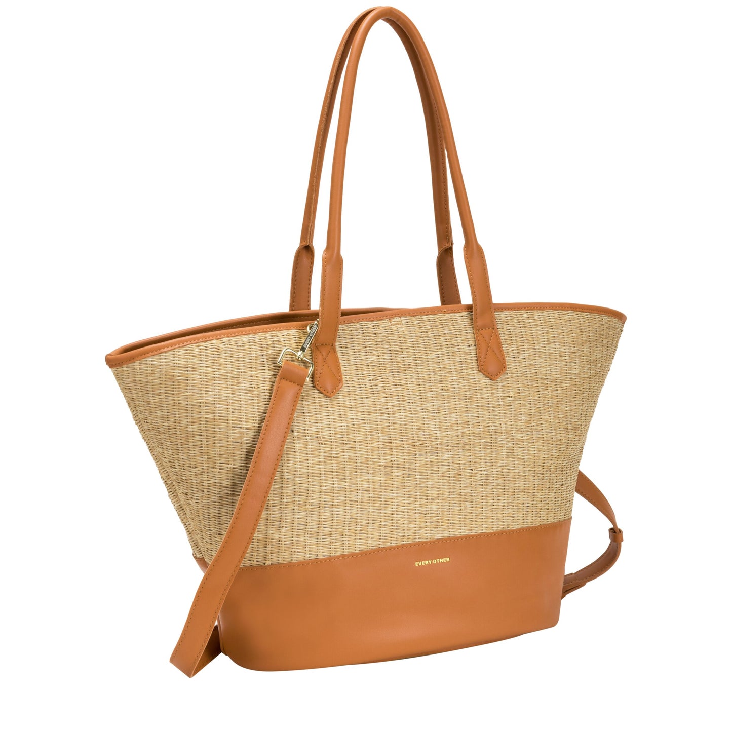 Twin Strap Large Shoulder Bag - Tan