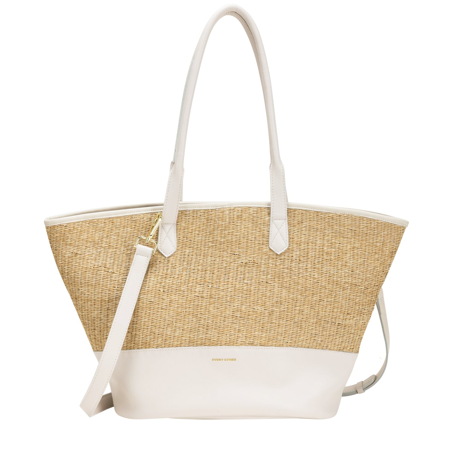 Twin Strap Large Shoulder Bag - White