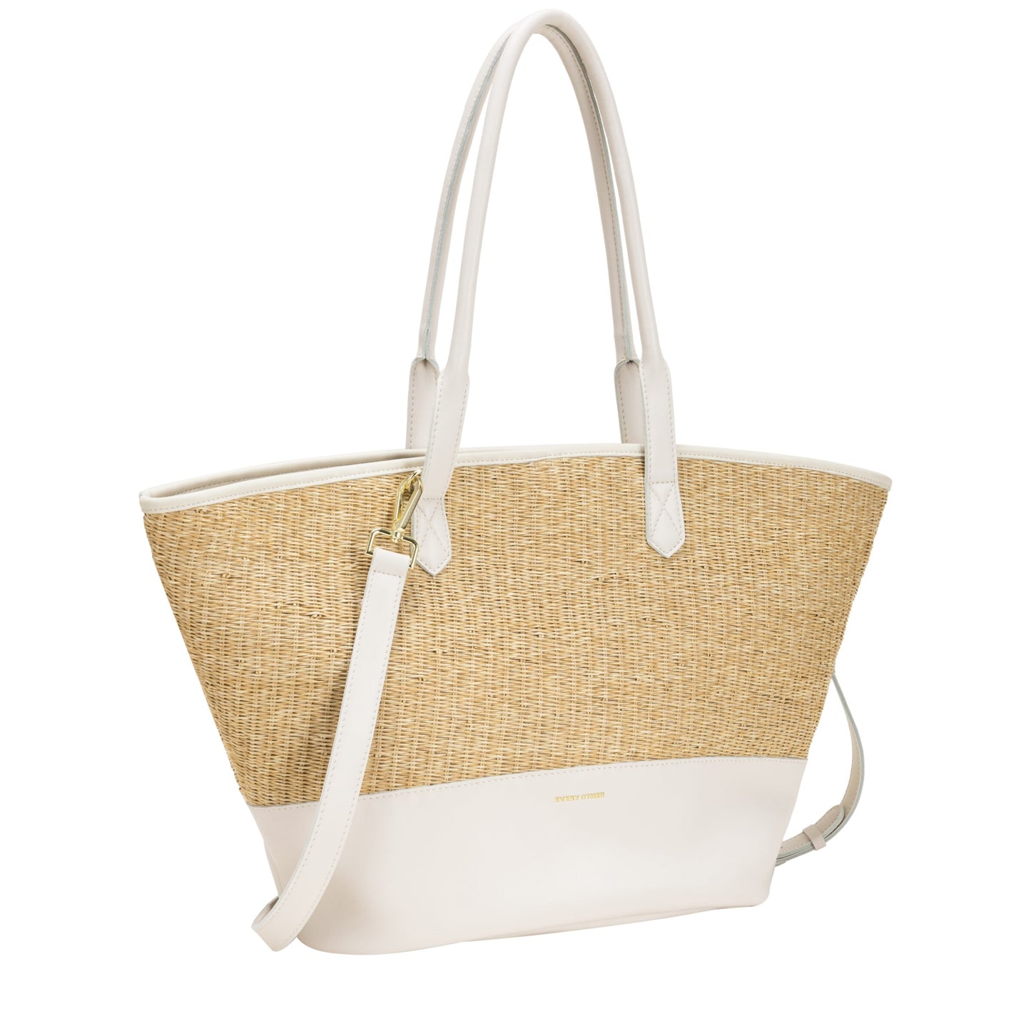 Twin Strap Large Shoulder Bag - White