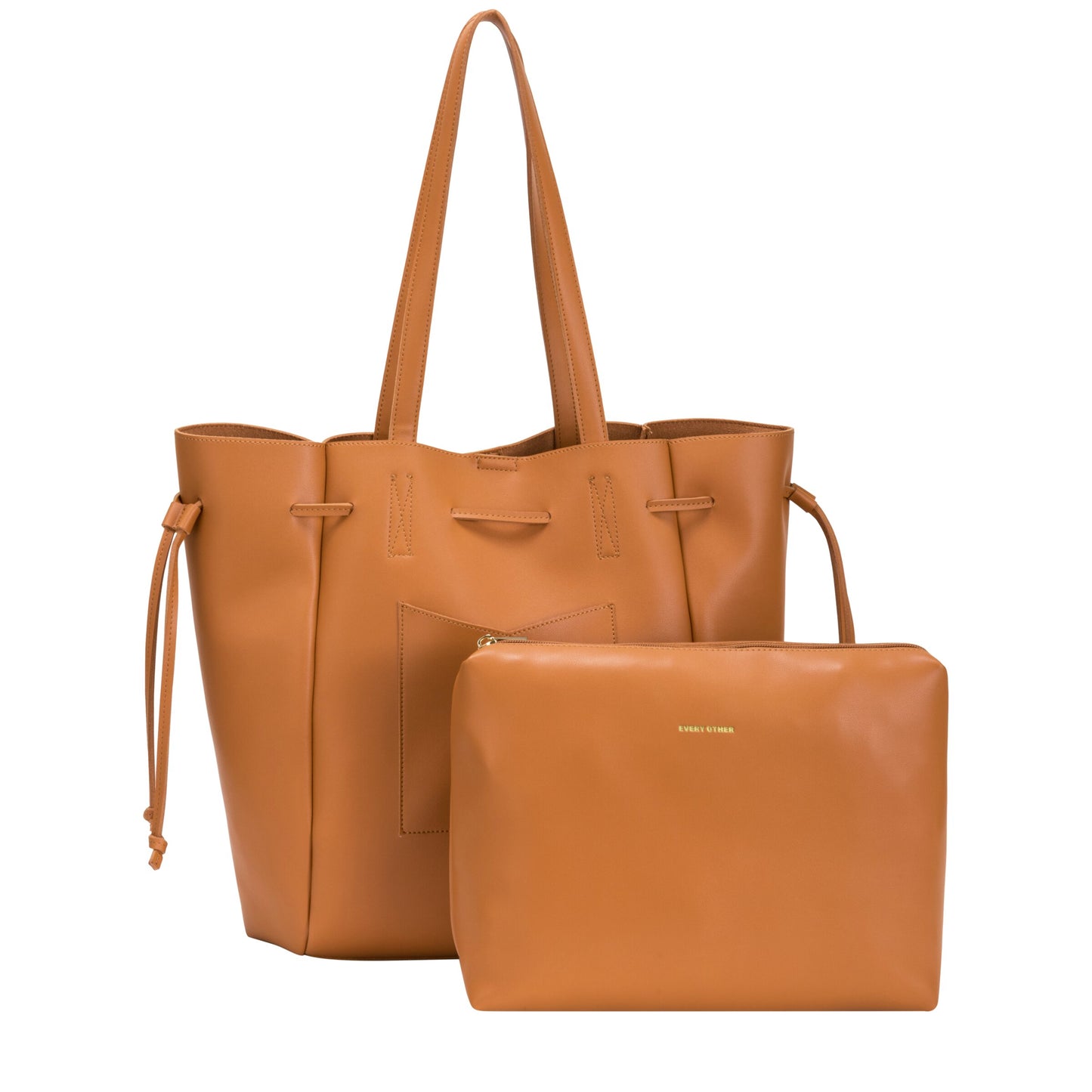 Draw Top Tote Bag - Tan