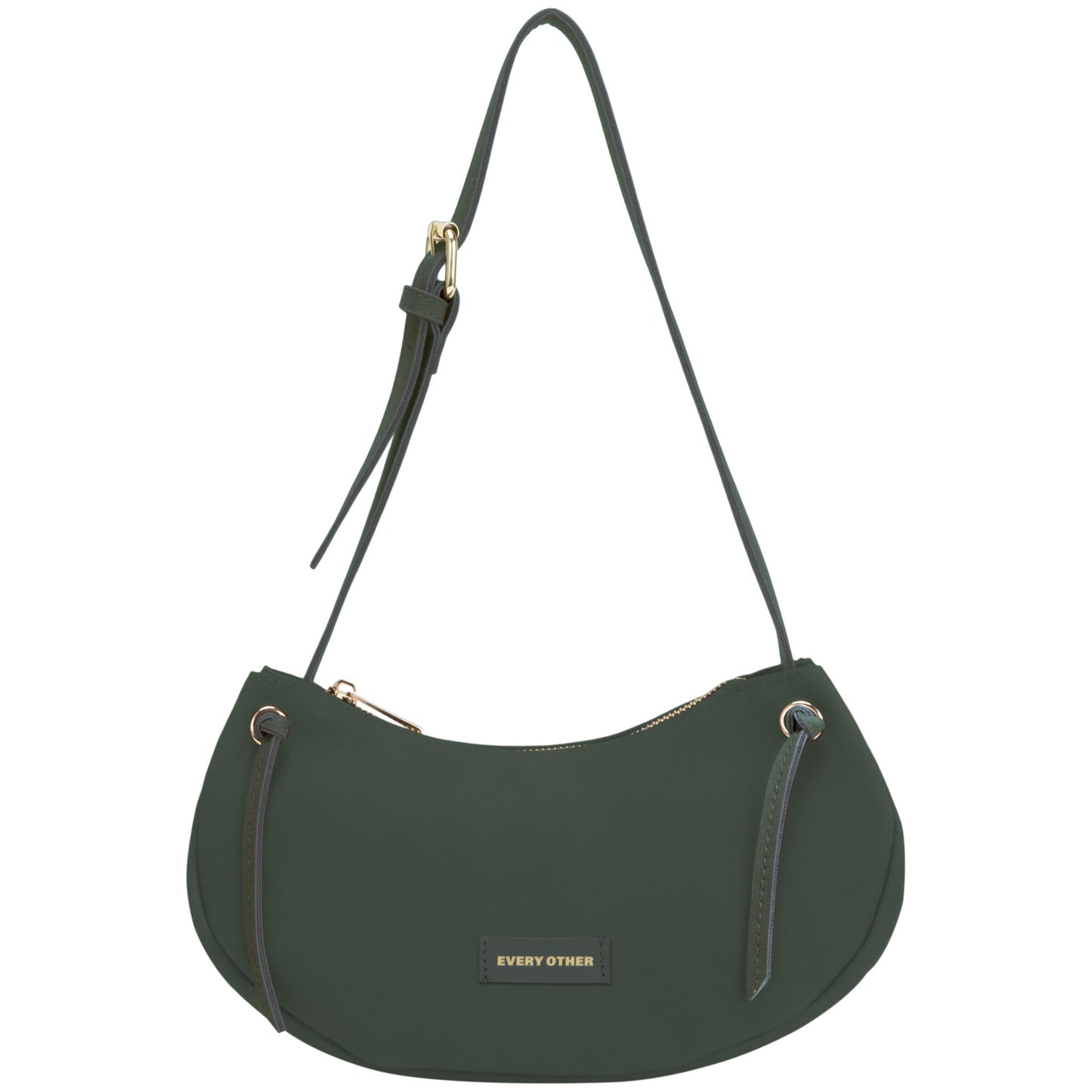 Small Tassel Slouch Shoulder Bag - Dark Green