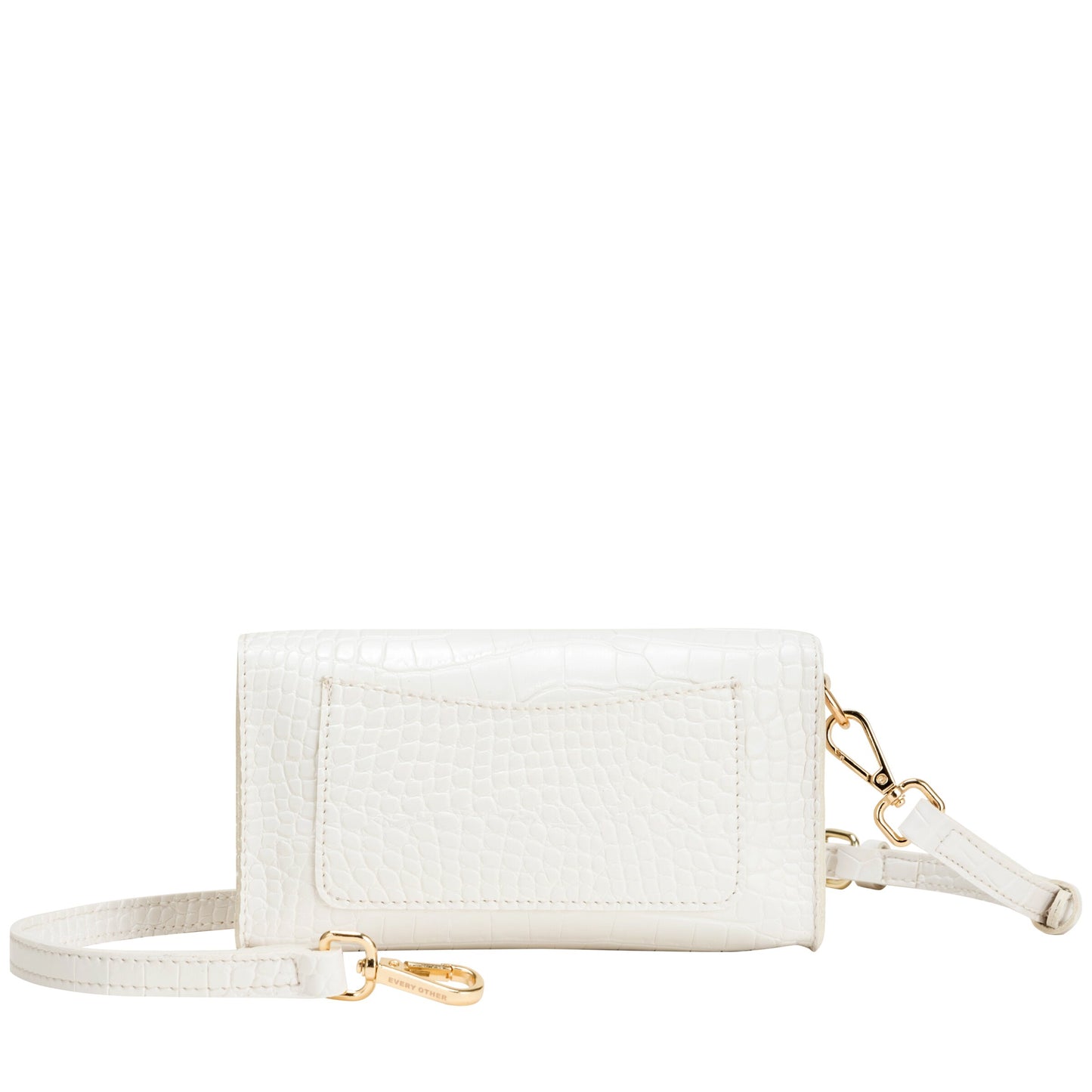 Croc Flap Over Shoulder Crossbody - Off White