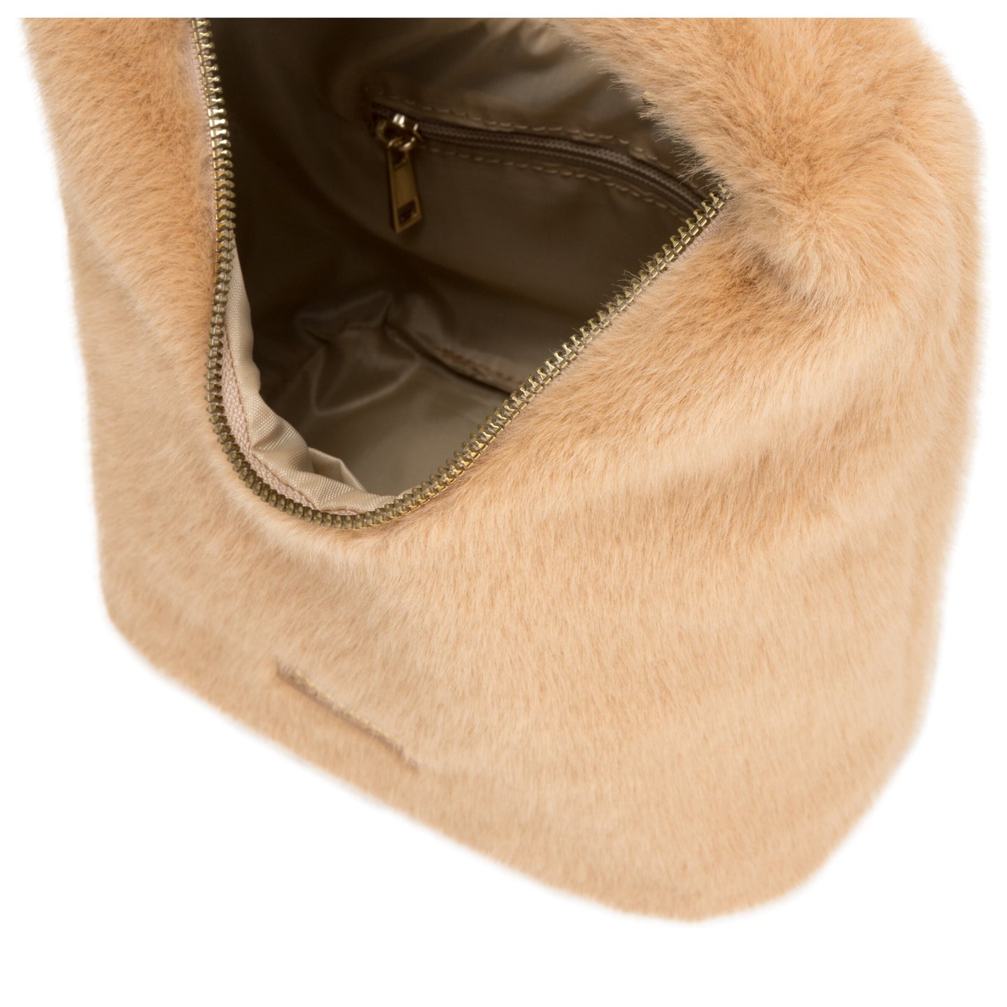 Faux Fur Scoop Grab Bag - Tan