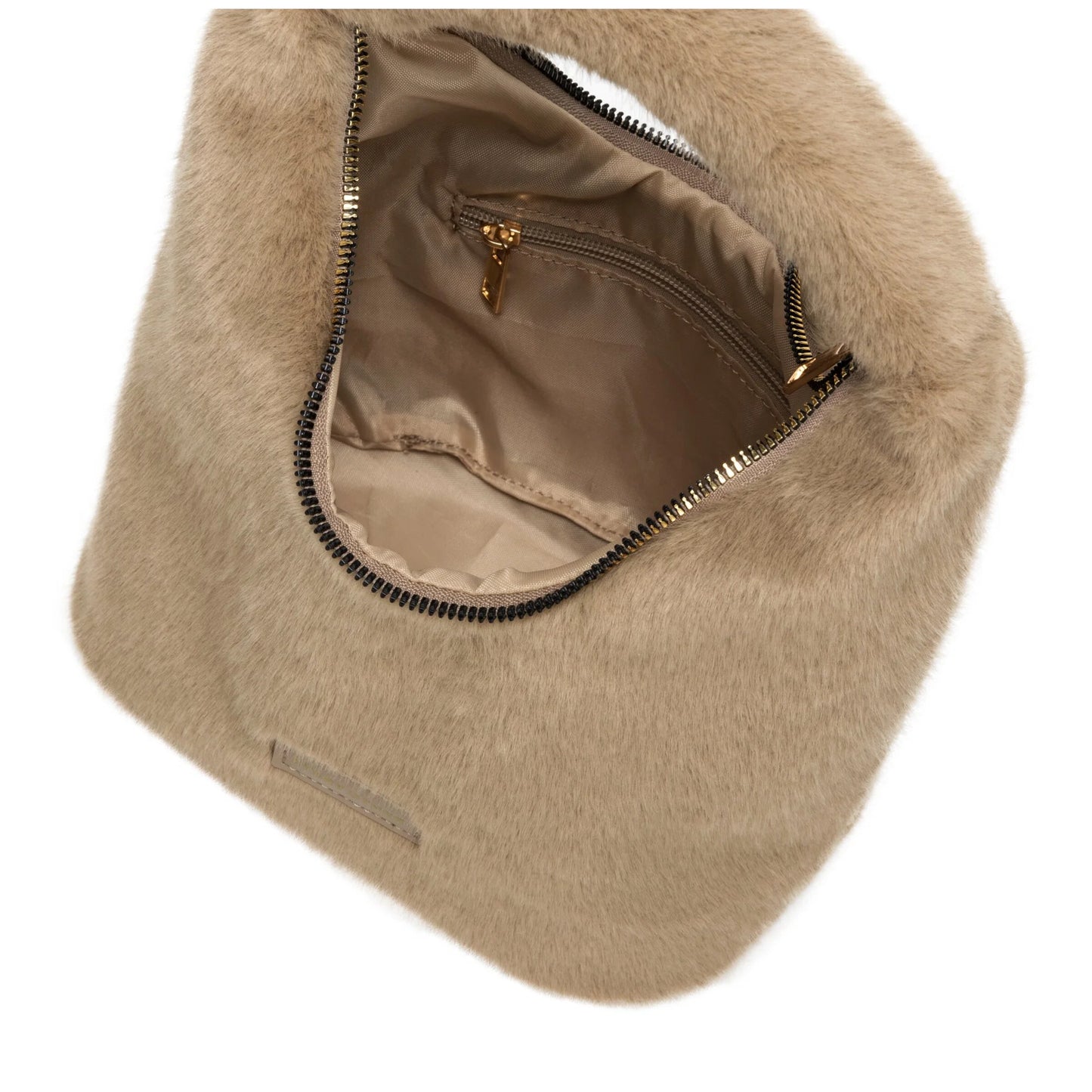 Faux Fur Scoop Grab Bag - Taupe