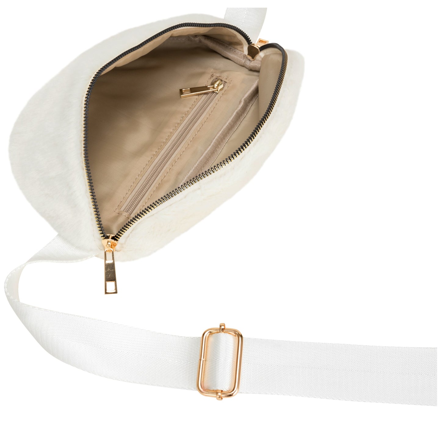 Faux Fur Sling Bag - Off White