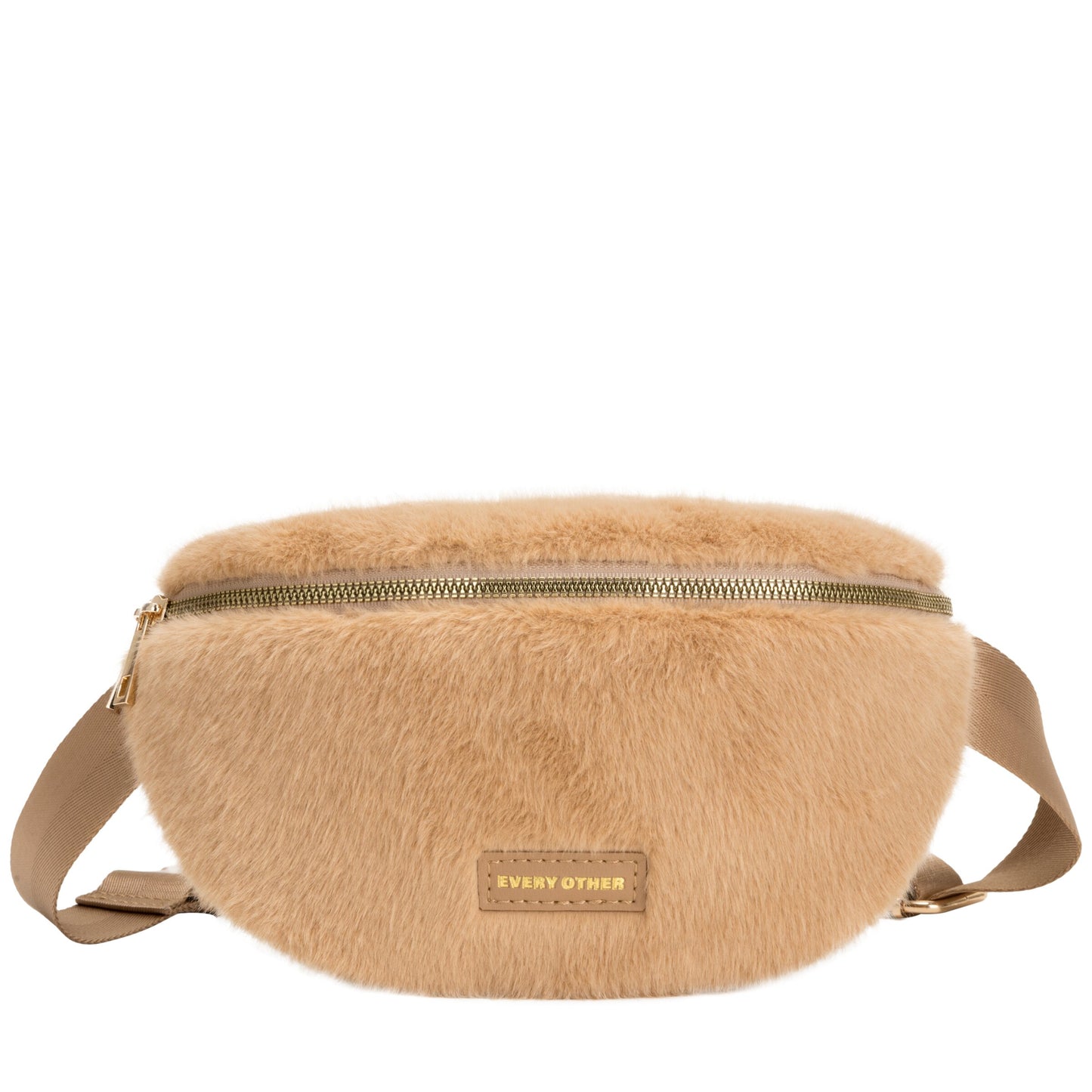 Faux Fur Sling Bag - Tan