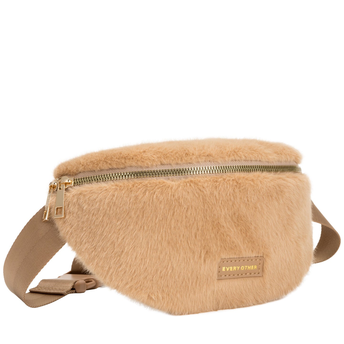 Faux Fur Sling Bag - Tan