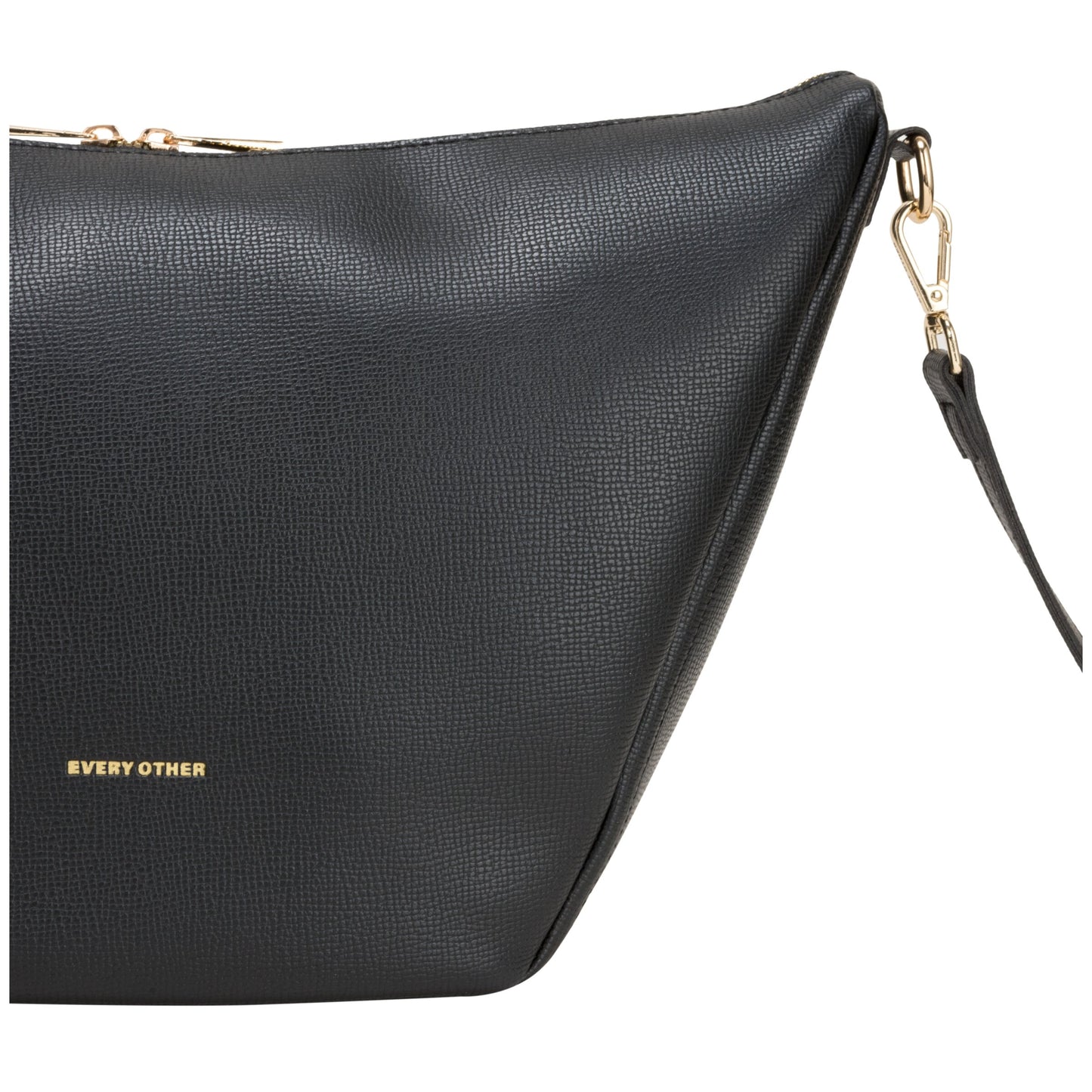 Large V Line Shoulder Bag - Black