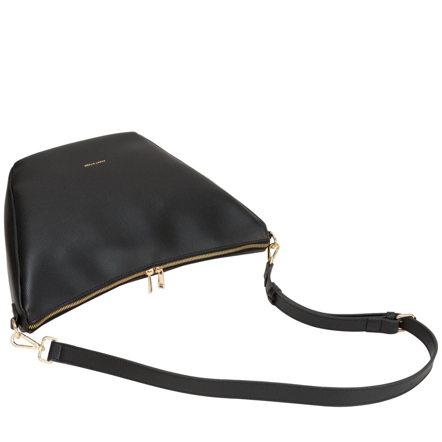 Large V Line Shoulder Bag - Black