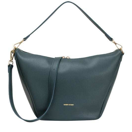 Large V Line Shoulder Bag - Dark Teal