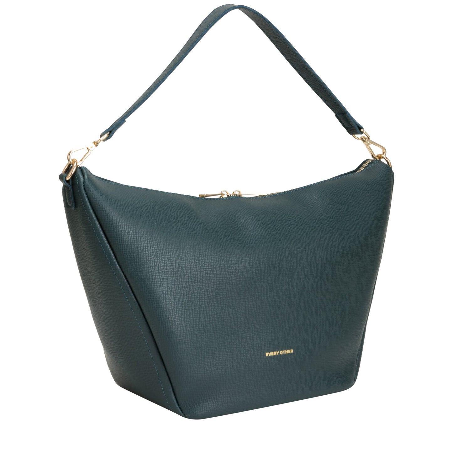 Large V Line Shoulder Bag - Dark Teal