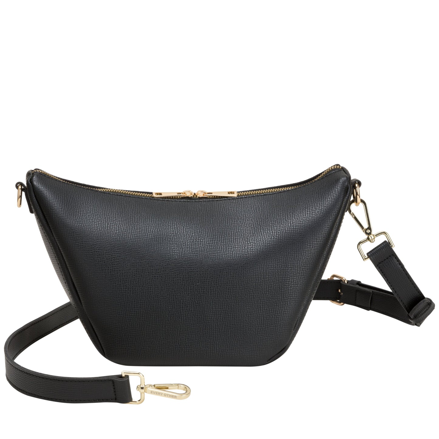 Medium V Line Shoulder Bag - Black