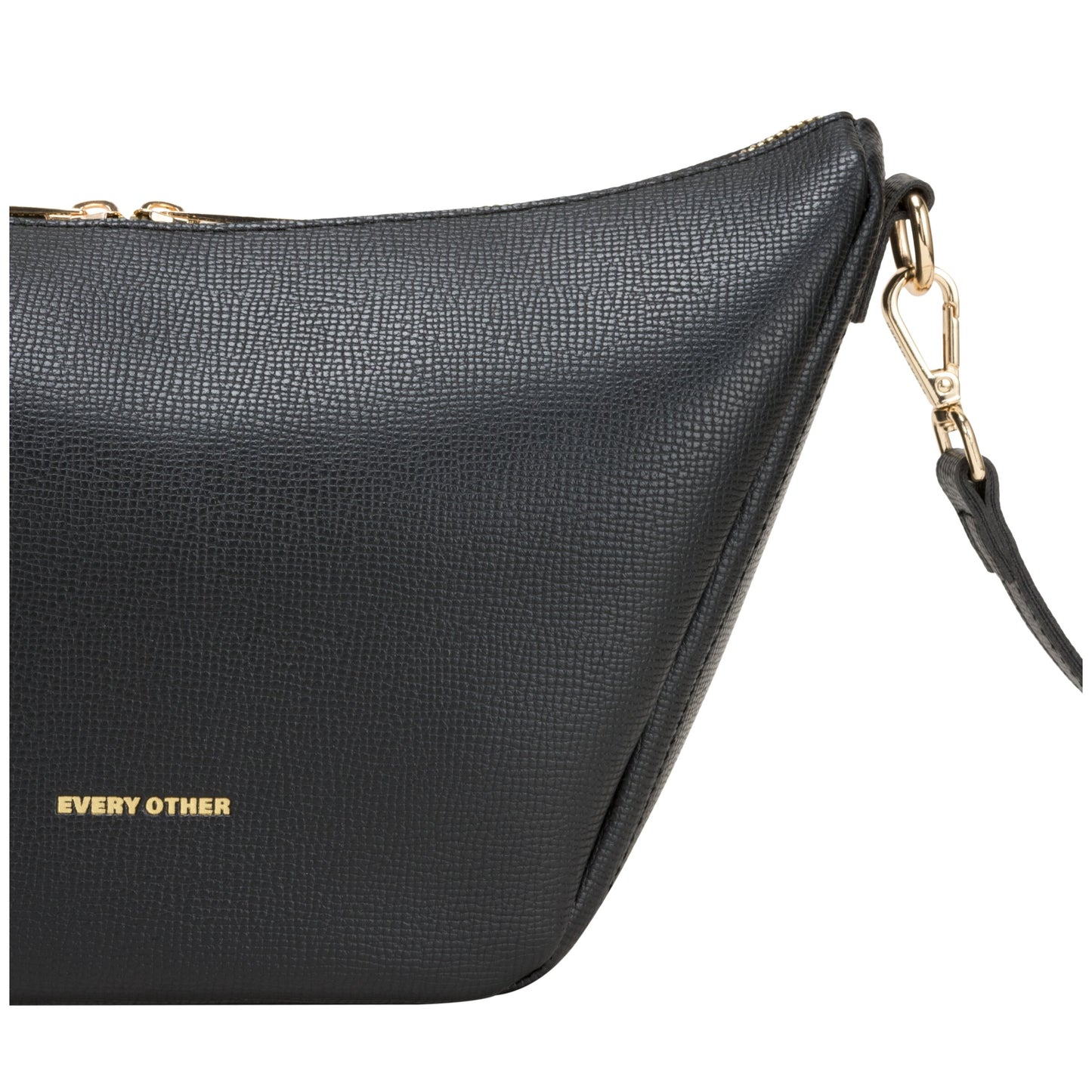 Medium V Line Shoulder Bag - Black