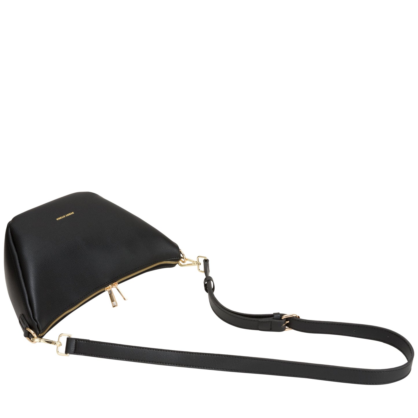 Medium V Line Shoulder Bag - Black