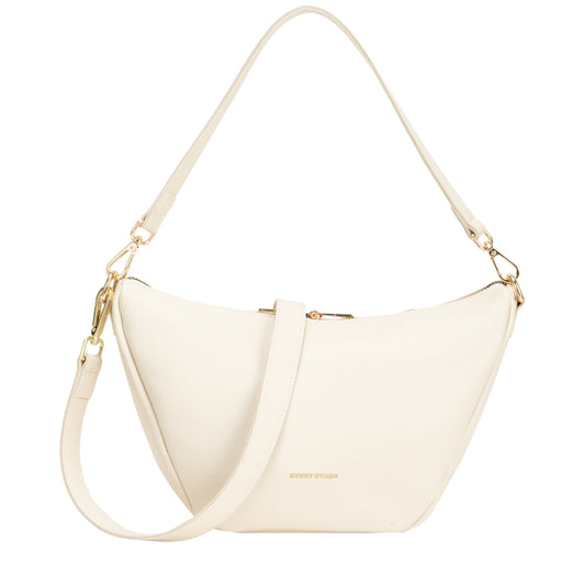 Medium V Line Shoulder Bag - Off White