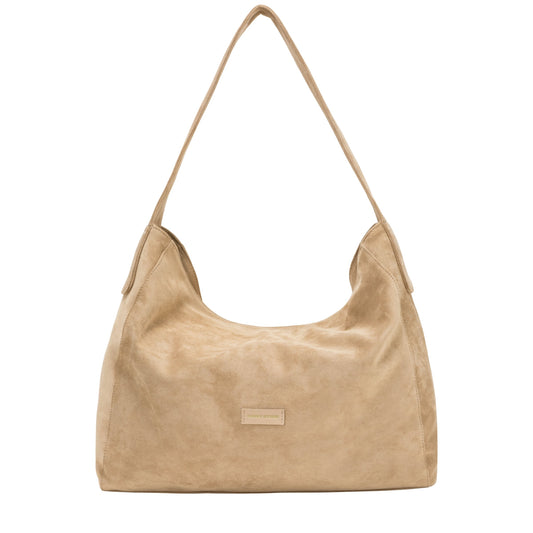 Suede Shoulder Bag - Sand
