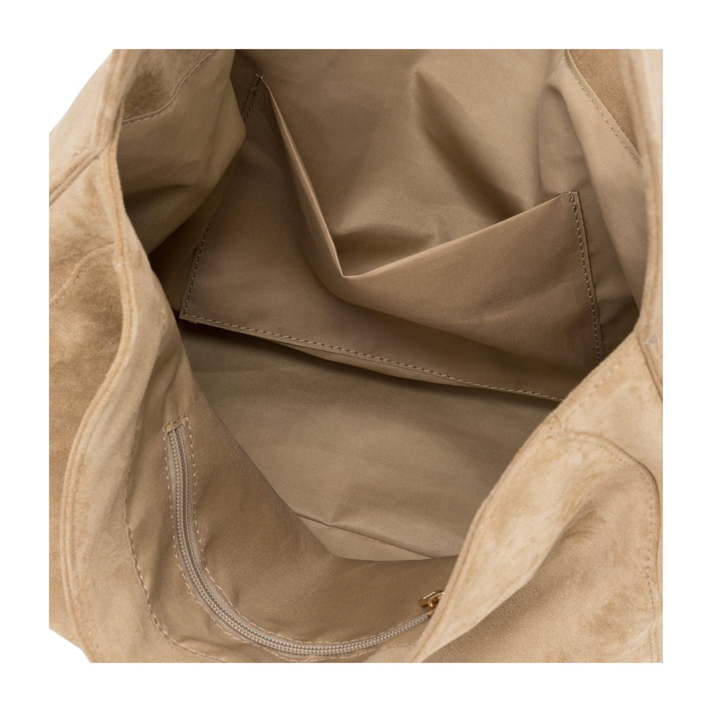 Suede Shoulder Bag - Sand
