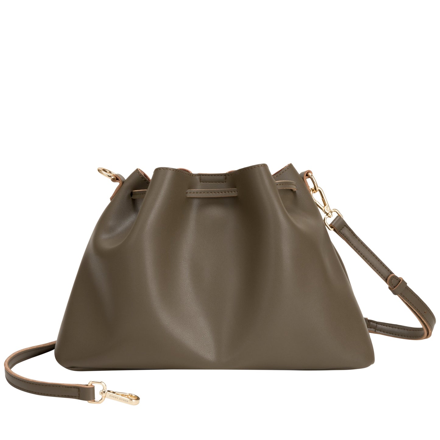 Drawstring Shoulder Cross Body Bag - Taupe