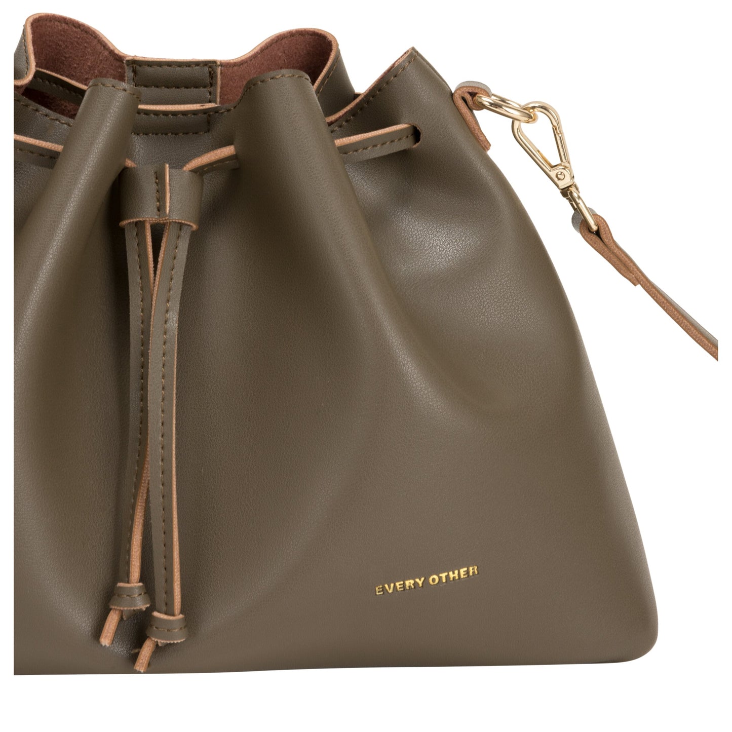 Drawstring Shoulder Cross Body Bag - Taupe