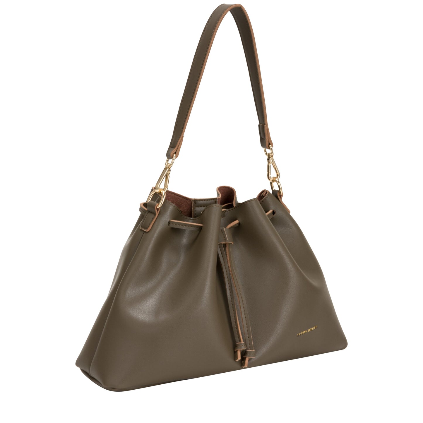 Drawstring Shoulder Cross Body Bag - Taupe