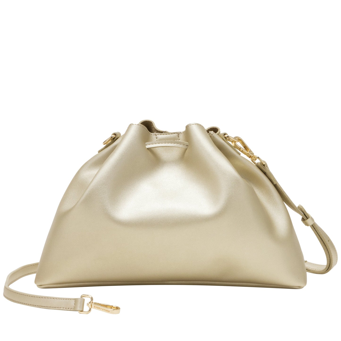 Drawstring Shoulder Cross Body Bag - Gold