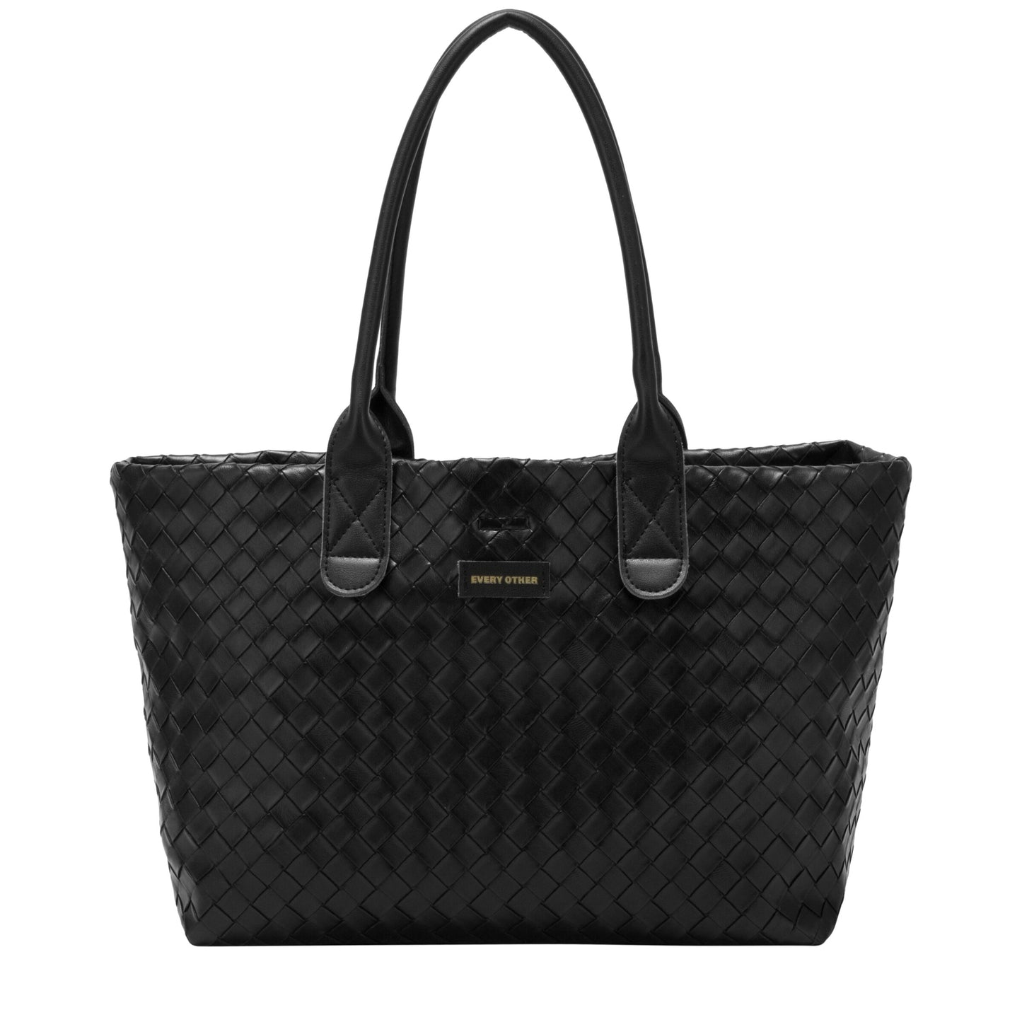 Woven Tote Bag - Black