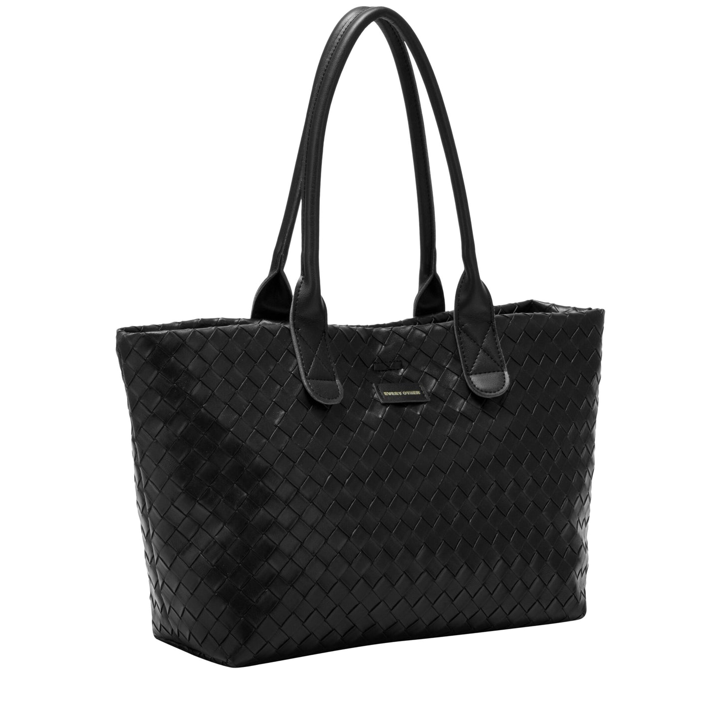 Woven Tote Bag - Black
