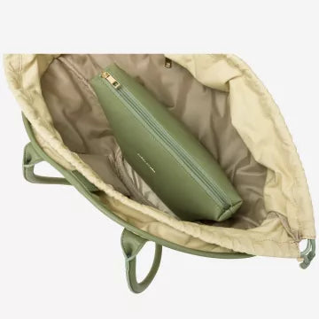 Straw Curve Top Grab Bag - Olive