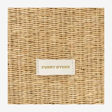 Straw Box Tote Bag - White