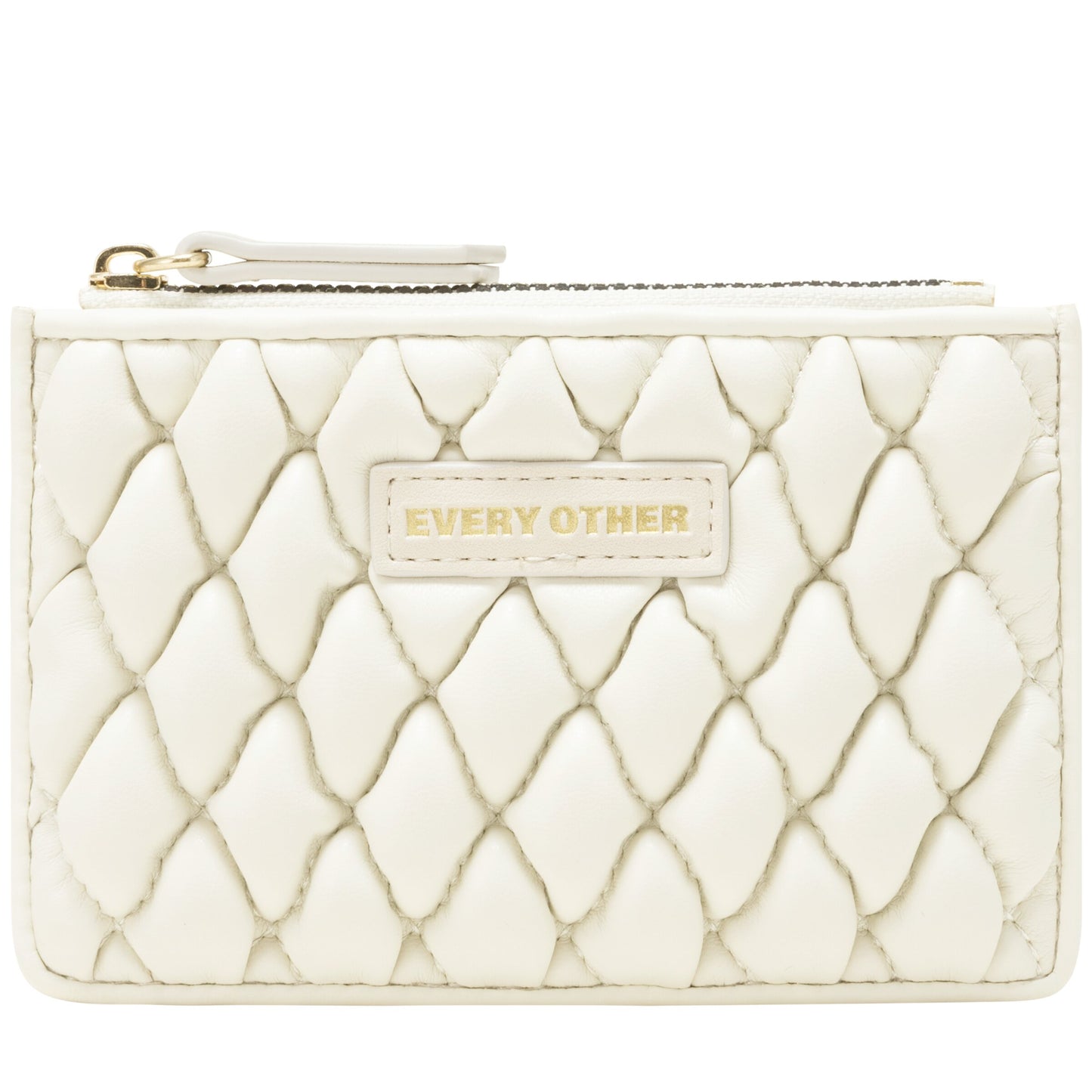 Quilted Card Holder - White