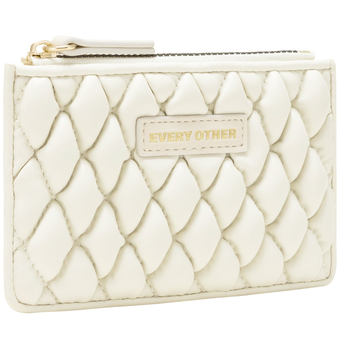 Quilted Card Holder - White