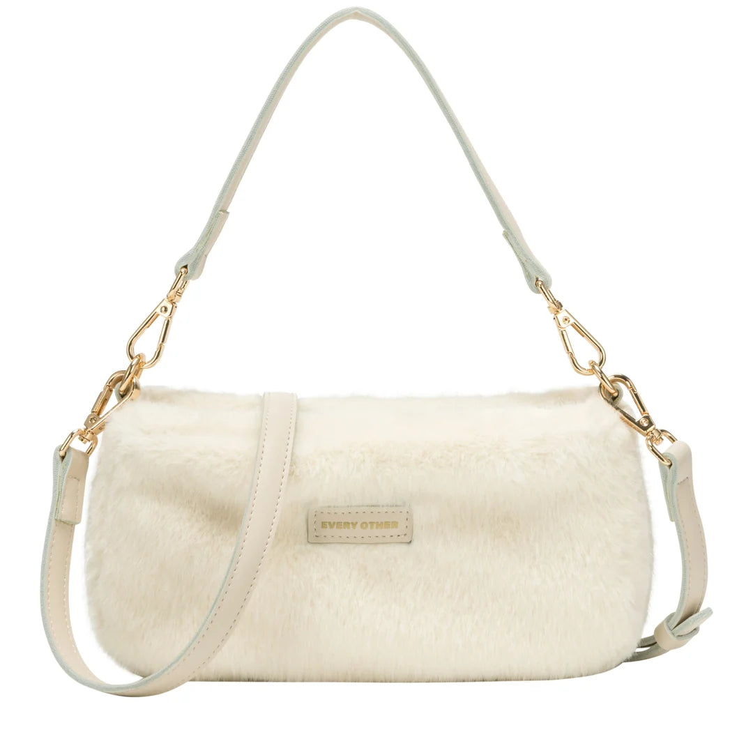 Baguette Cross Body Shoulder Bag - Off White