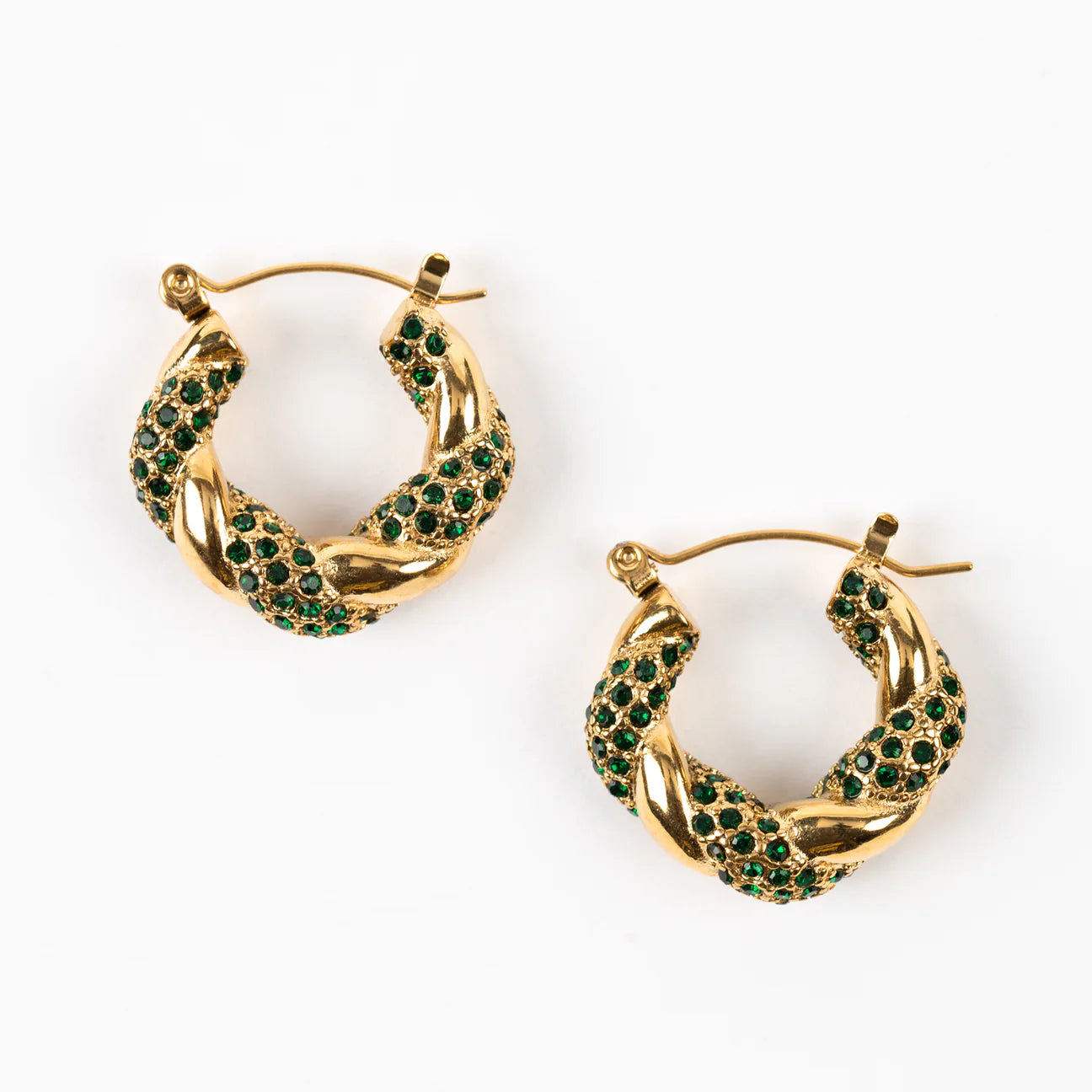 Krystal Gold Plated Hoop Earrings