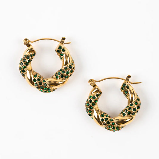 Krystal Gold Plated Hoop Earrings