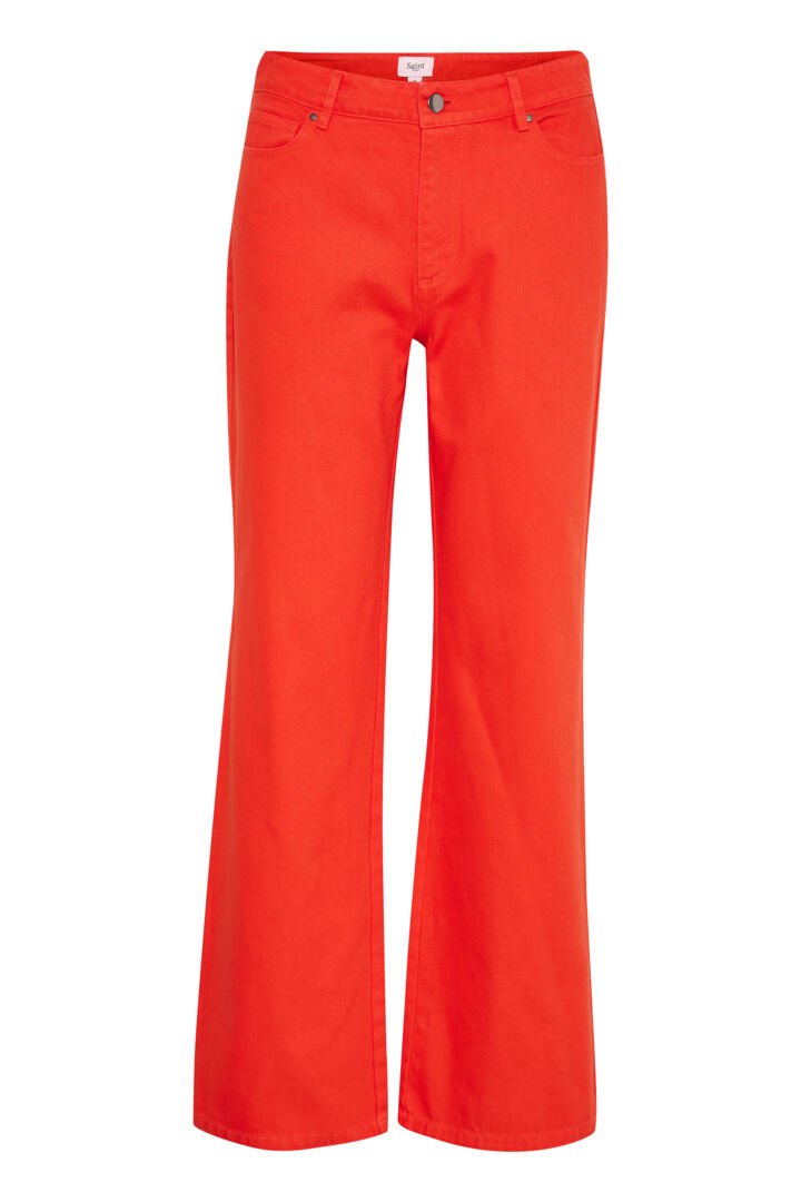 IluSZ Wide Leg Jeans - Flame Scarlet