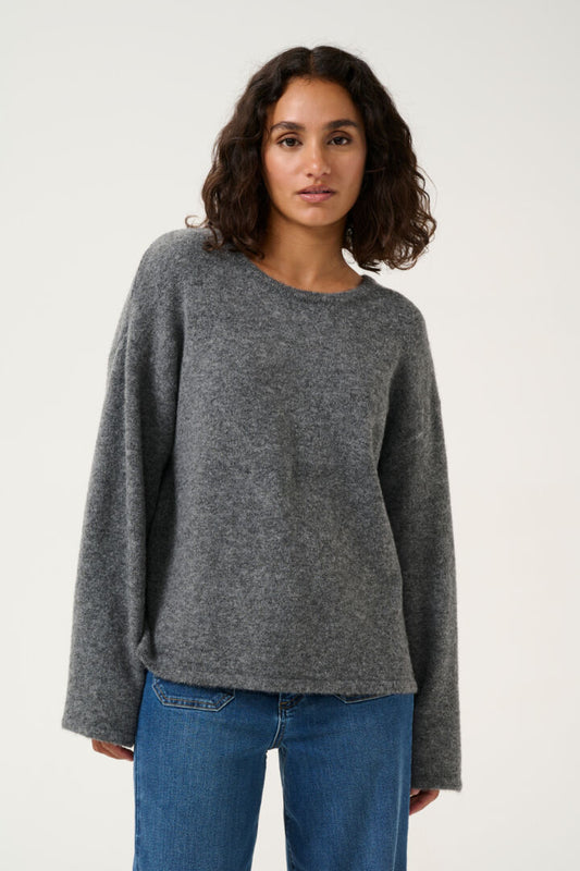 KArue Knit Pullover - Dark Grey Melange