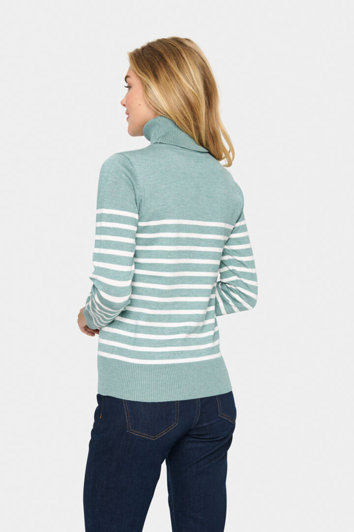 MilaSZ Rollneck Pullover - Blue Surf Melange