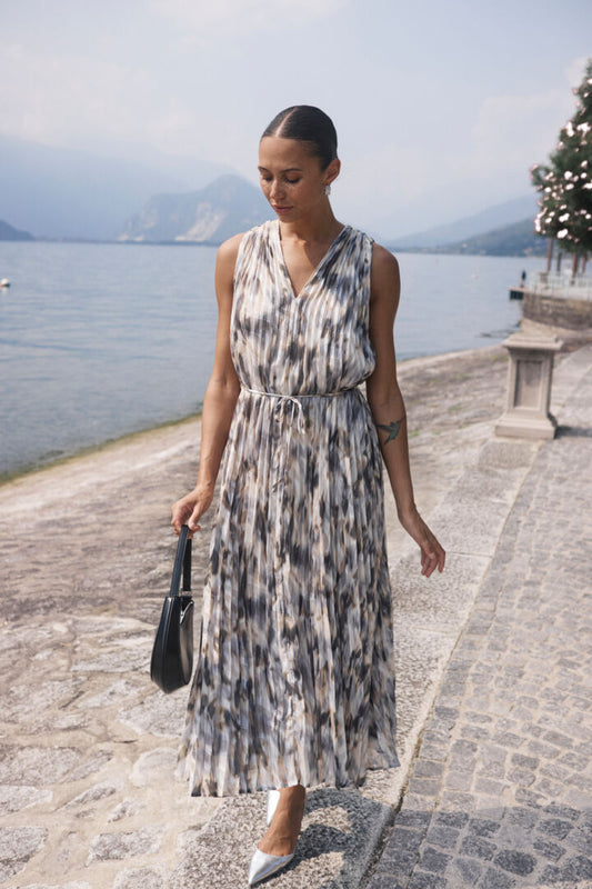 KAvicki Dress - Grey Graphic Blur Print