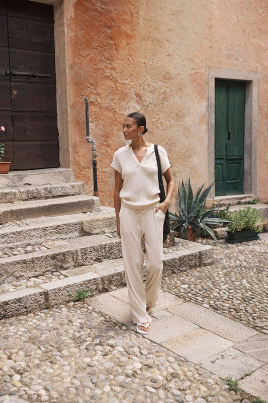 KAgitte Trousers - Feather Grey Melange