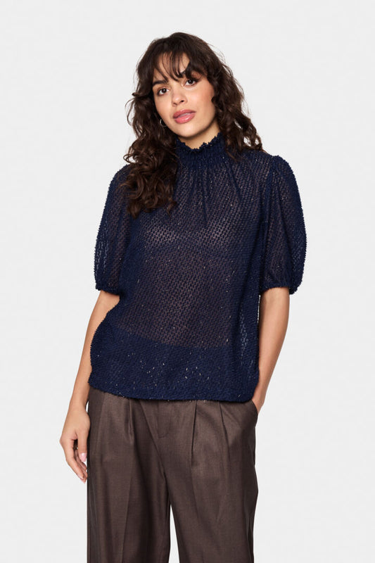 HelmaSZ Short Sleeve Blouse - Night Sky