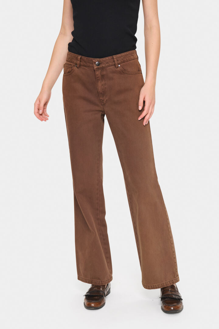 HermaSZ Wide Leg Jeans - Chocolate Brown