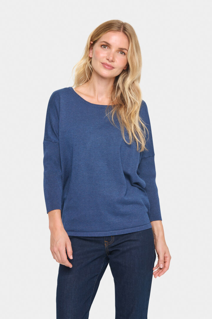 MilaSZ Round Neck Pullover - Titan Melange