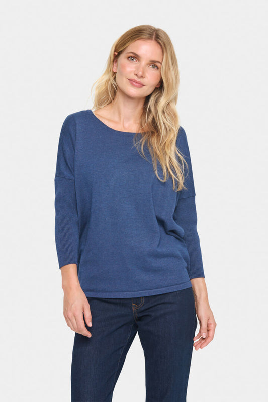 MilaSZ Round Neck Pullover - Titan Melange