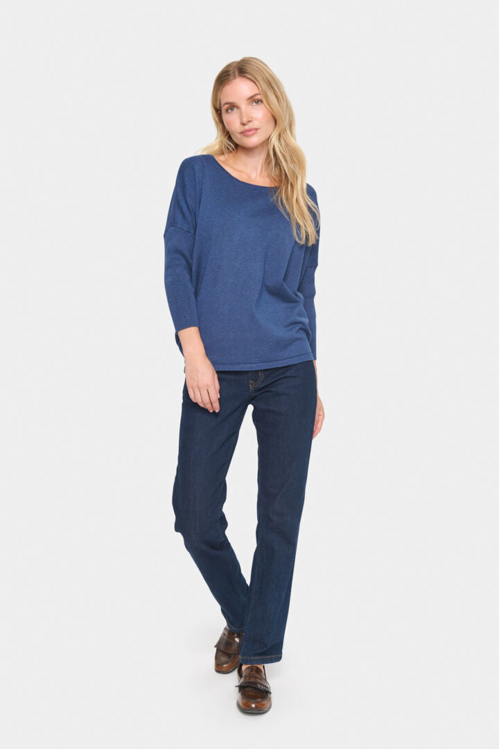 MilaSZ Round Neck Pullover - Titan Melange