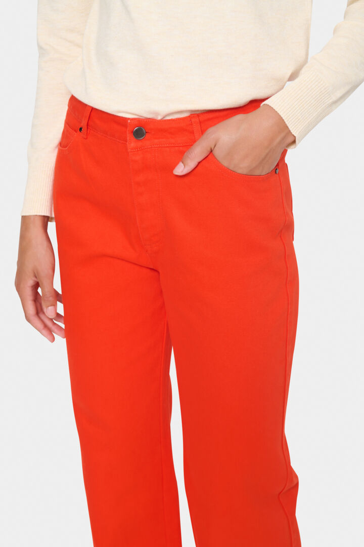 IluSZ Wide Leg Jeans - Flame Scarlet