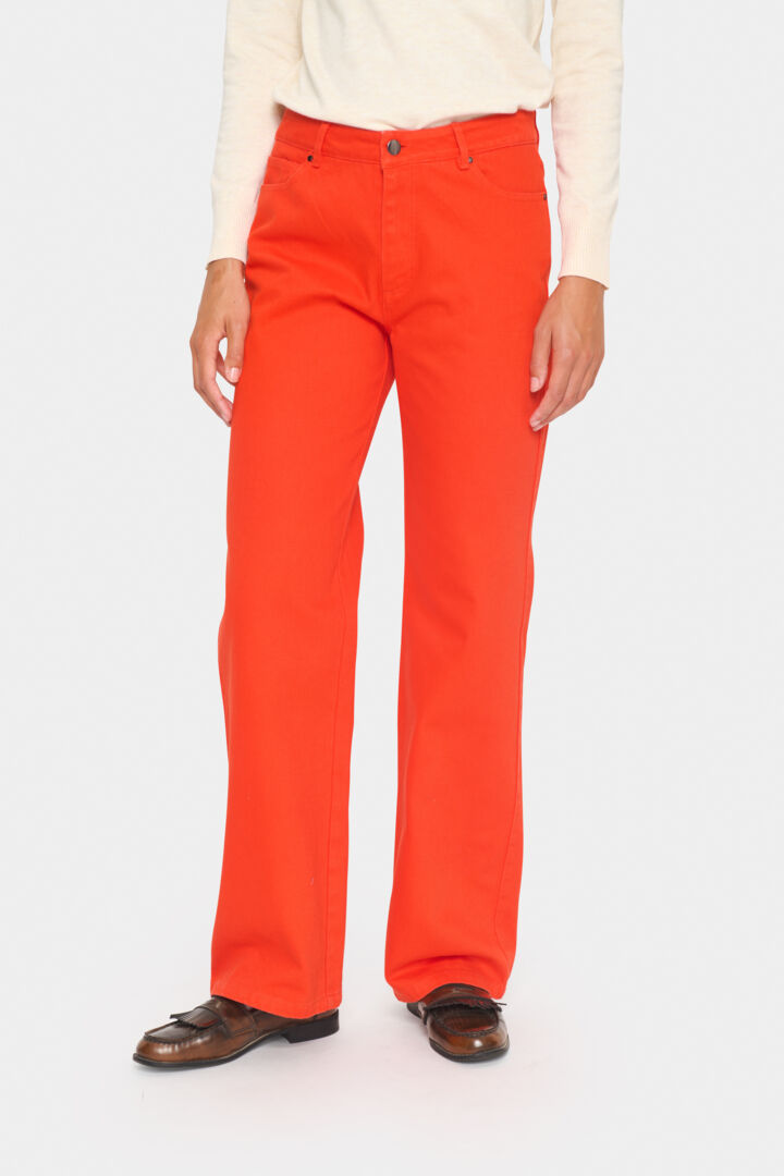 IluSZ Wide Leg Jeans - Flame Scarlet