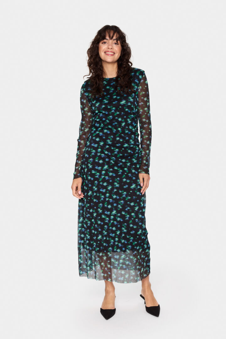 HaliejadeSZ Dress - Black Blurry Mini Blooms